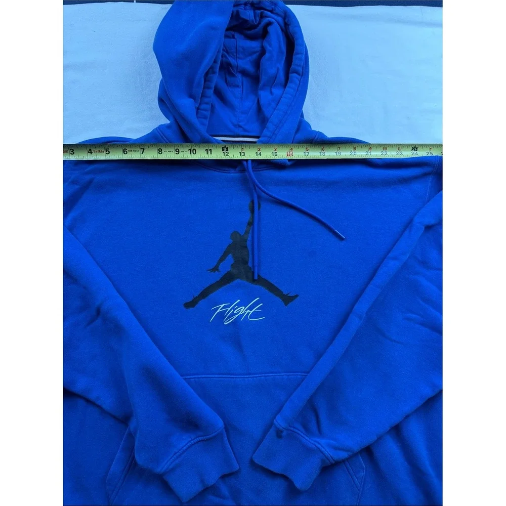 Jordan Flight Hoodie Mens Size XL Blue Jumpman Graphic Pullover Sweatshirt